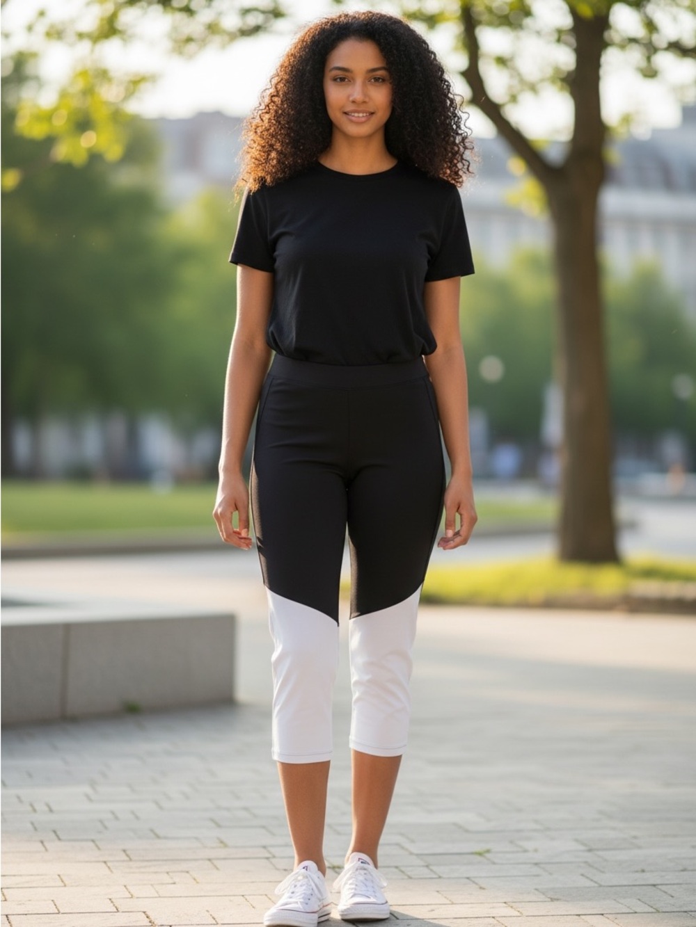 Black Gray Athletic Leggings XL NWT | High‑Rise Stretch Fit Performance S2